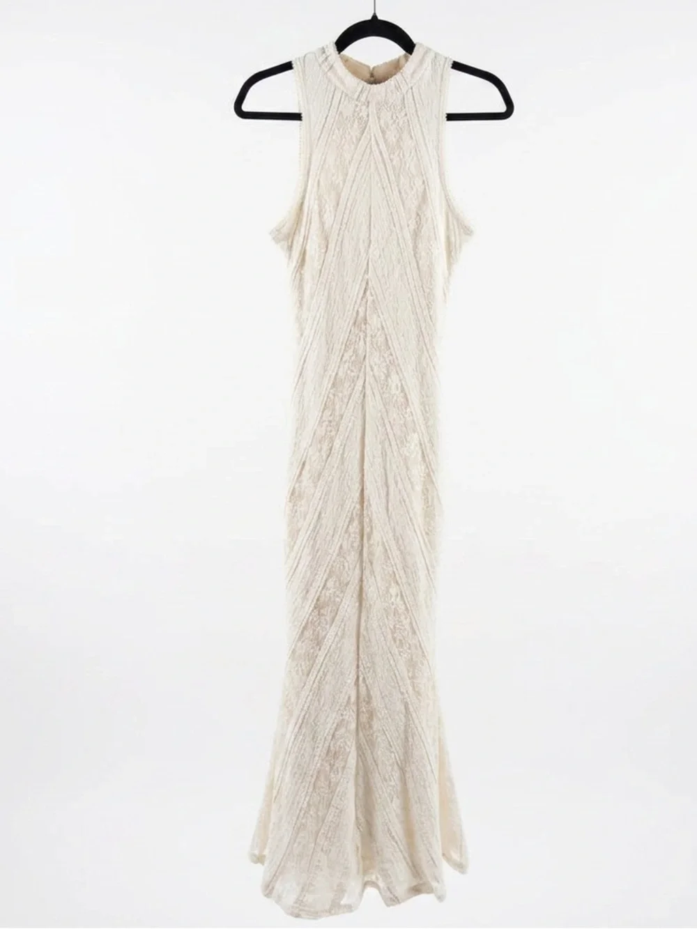Aritzia Dresses | Fore Aritzia Cream Lace Chevron Maxi Dress Keyhole Back Mock Neck Bodycon Large | Color: Cream | Size: L | Rainwaterevival's Closet Aritzia Dresses | Fore Aritzia Cream Lace Chevron Maxi Dress Keyhole Back Mock Neck Bodycon Large | Color: Cream | Size: L | Rainwaterevival's Closet